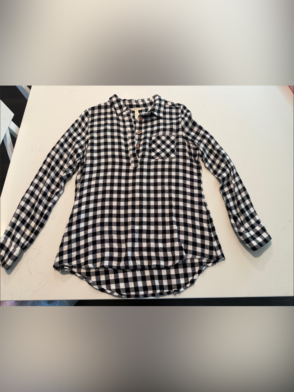 Matilda Jane Black & White Gingham Button-Front Shirt